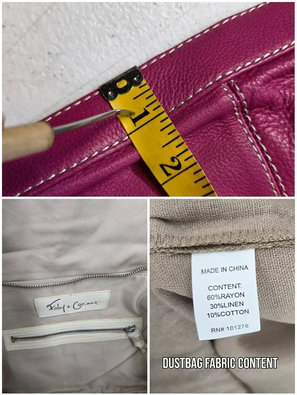 Foley & Corinna Colorblock Leather Clutch Bag in Cream Taupe Fuchsia Snakeskin